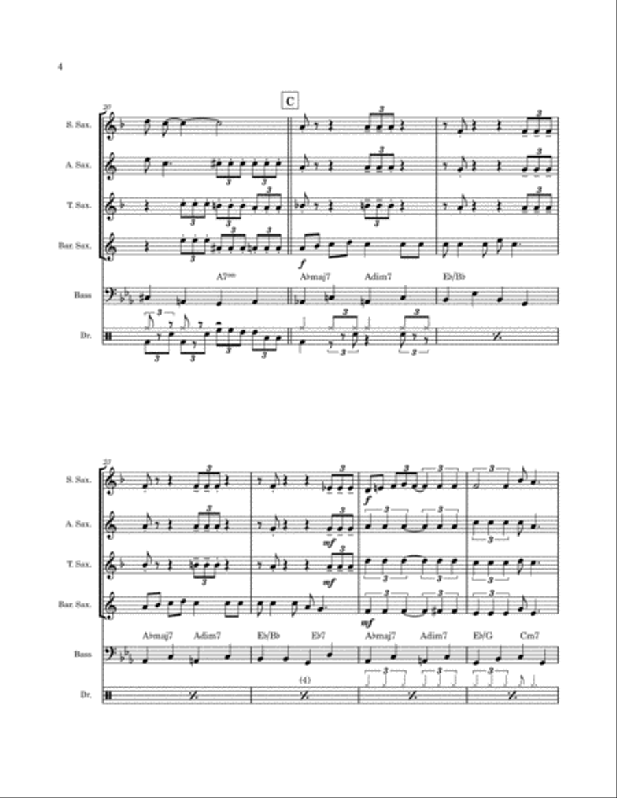 Stormy Weather Saxophone Quartet scores gallery preview page 5