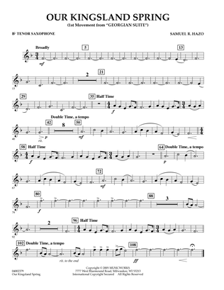 Our Kingsland Spring (Movement I of "Georgian Suite") - Bb Tenor Saxophone