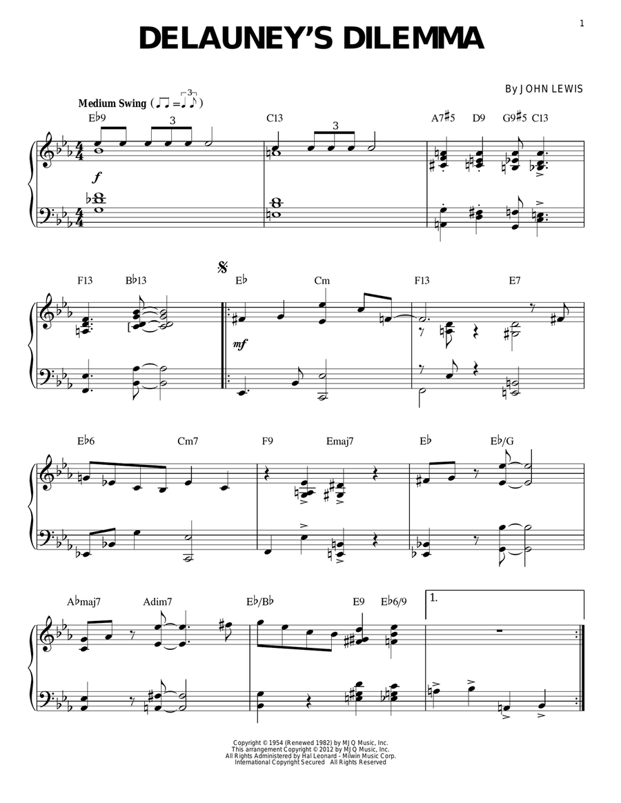 Delauney's Dilemma (arr. Brent Edstrom) Piano Solo scores gallery preview page 1