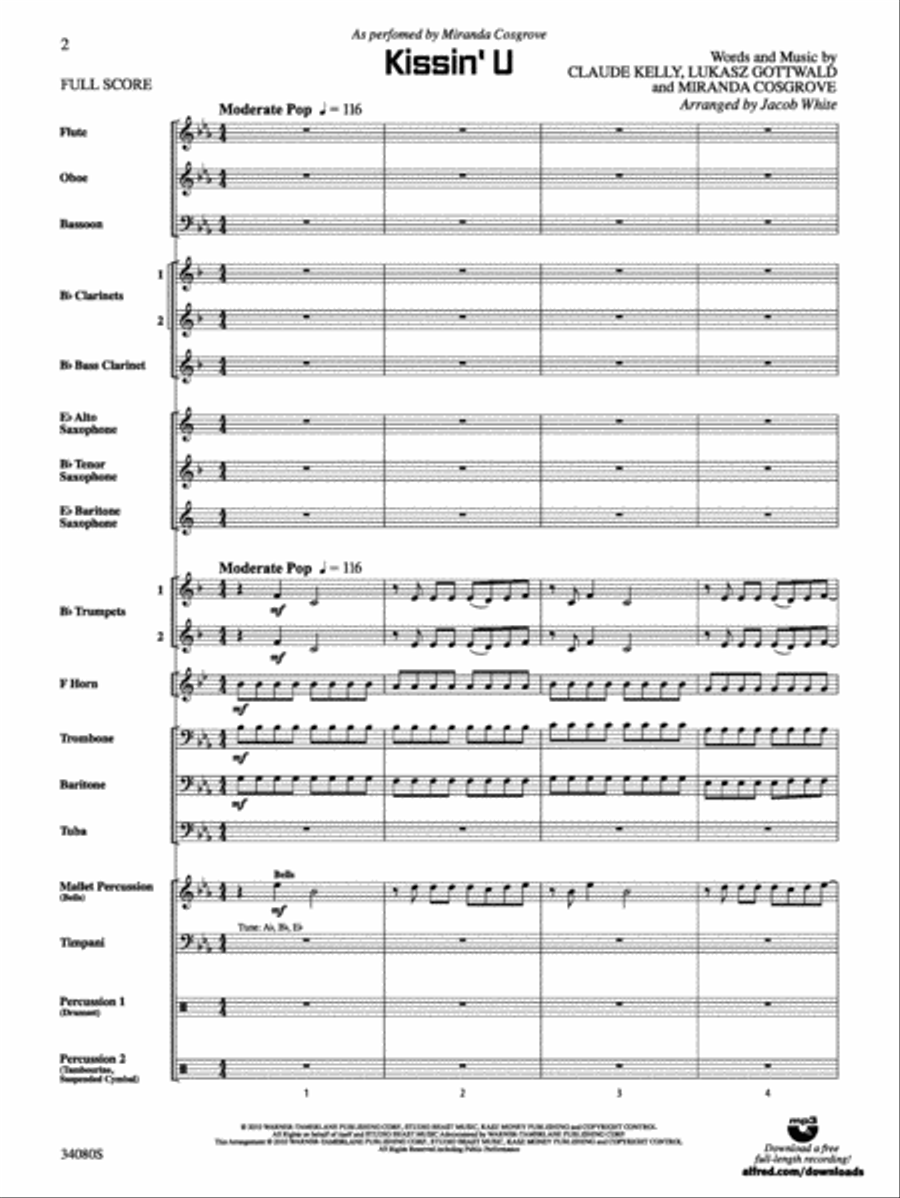 Kissin' U: Score Concert Band scores gallery preview page 2