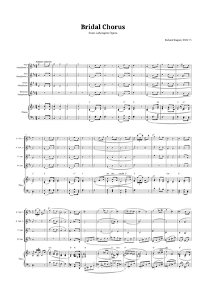 Bridal Chorus by Wagner for Sax AATB Quartet and Piano with Chords