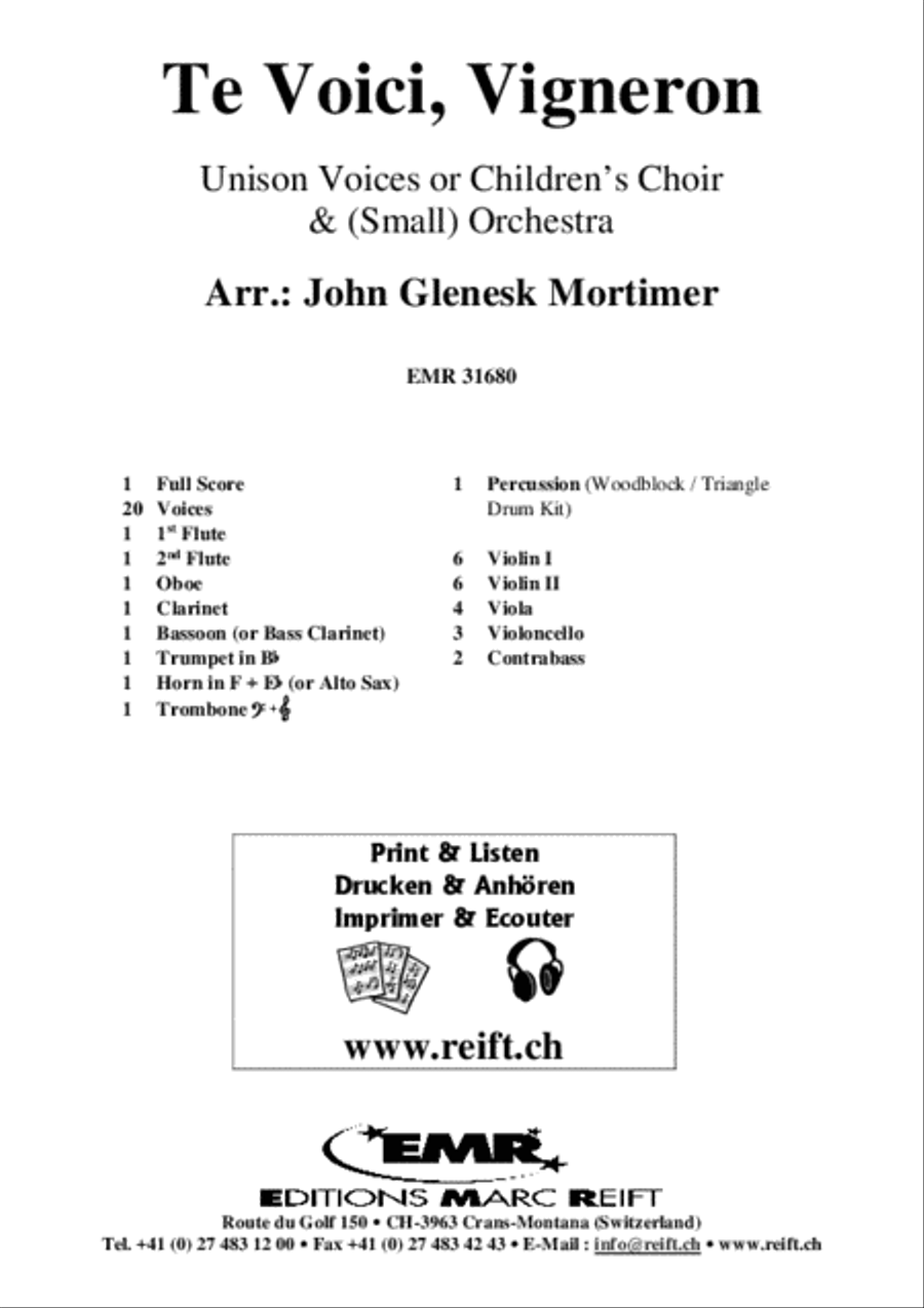 Te Voici, Vigneron Te Voici, Vigneron Unison Choir scores gallery preview page 2