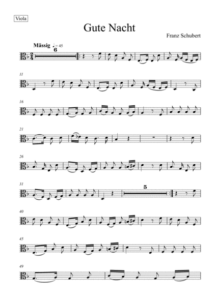Franz Schubert - Gute Nacht (Viola Solo) image number null