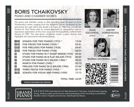 Boris Tchaikovsky: Five Pieces for Piano