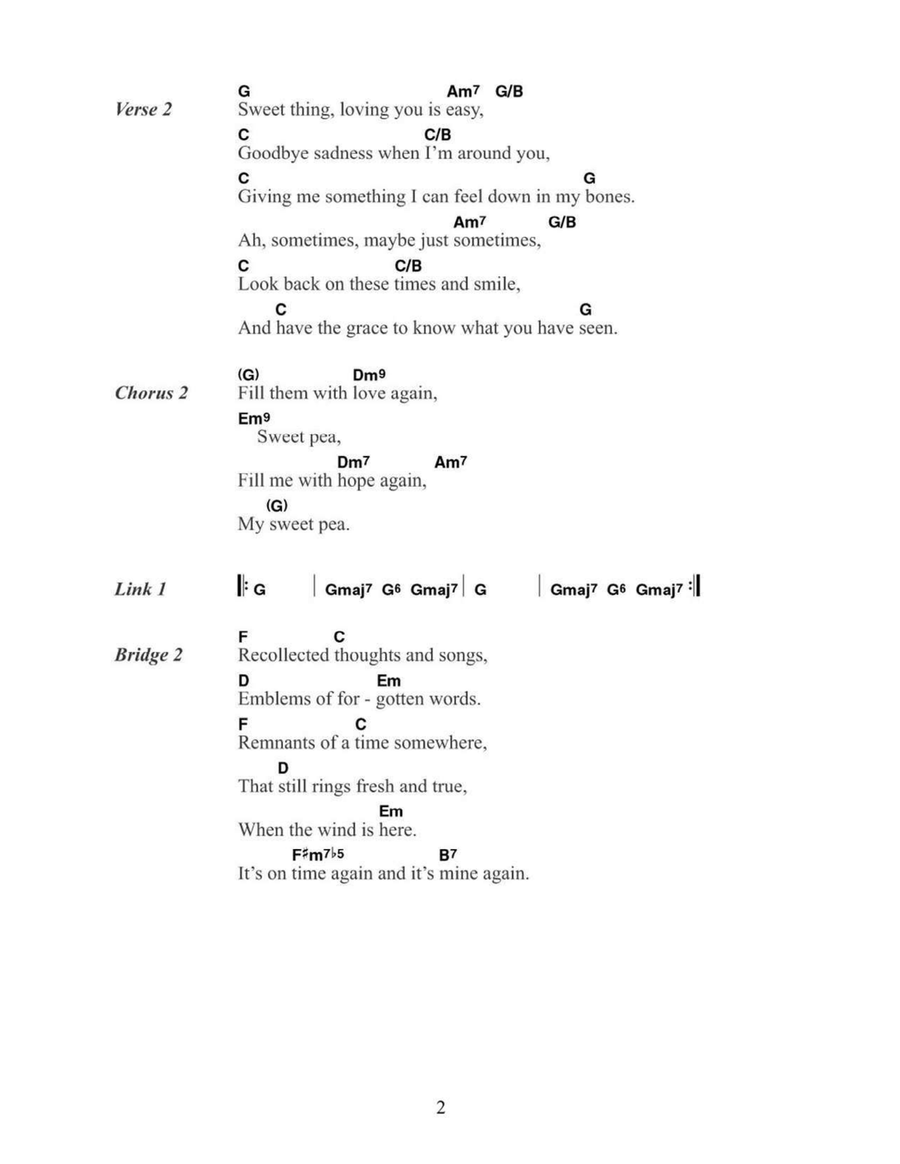 Sweet Pea, My Sweet Pea Easy Guitar scores gallery preview page 2