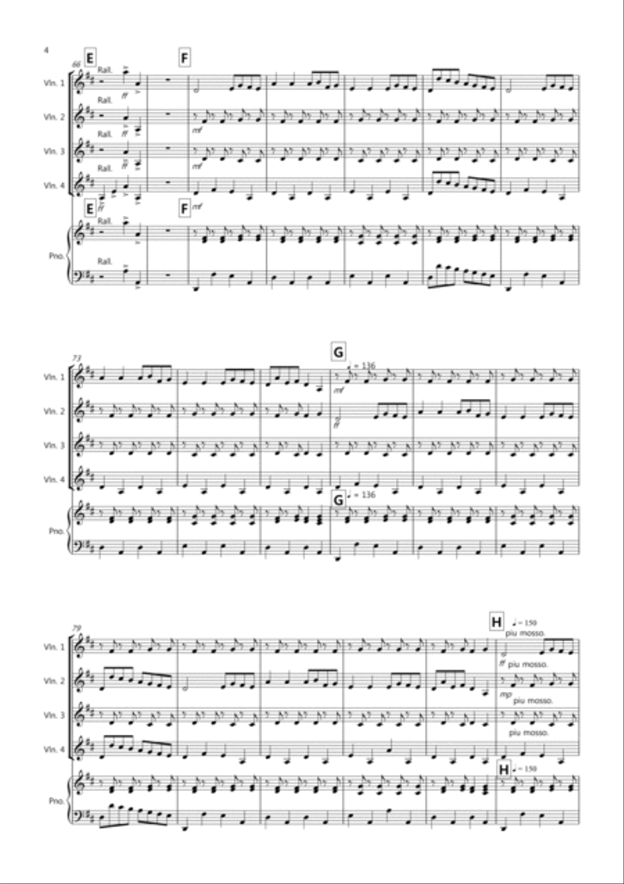 2 Classical Favourites for Violin Quartet (volume two) Violin Solo scores gallery preview page 4