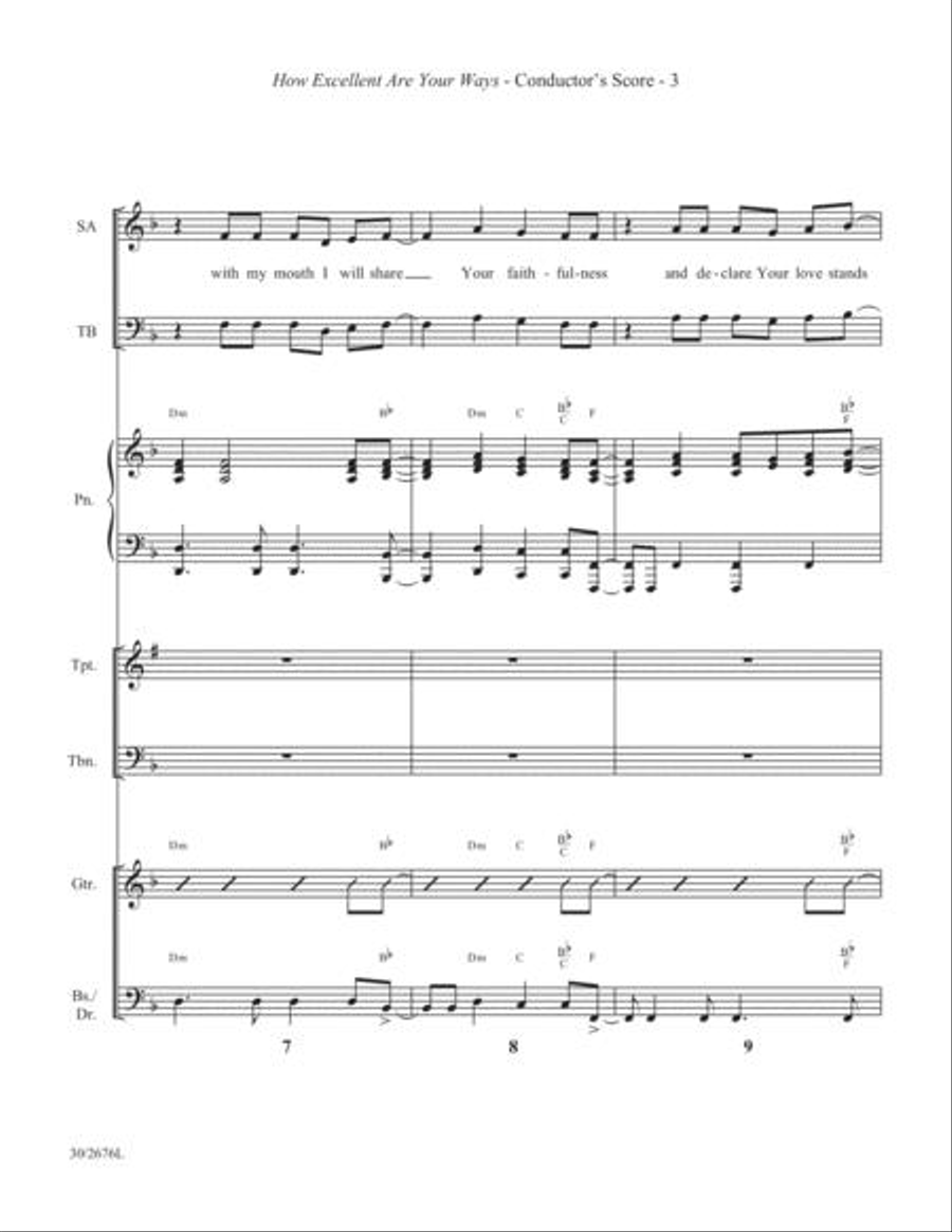 How Excellent Are Your Ways - Brass and Rhythm Score and Parts Choir scores gallery preview page 3