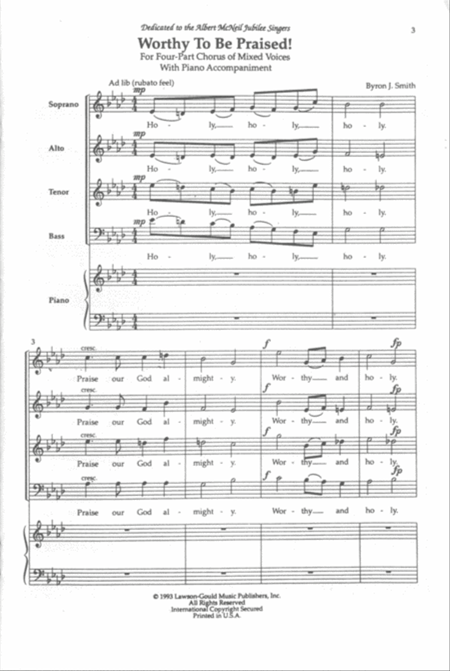 Worthy to Be Praised! Worthy to Be Praised! 4-Part scores gallery preview page 2