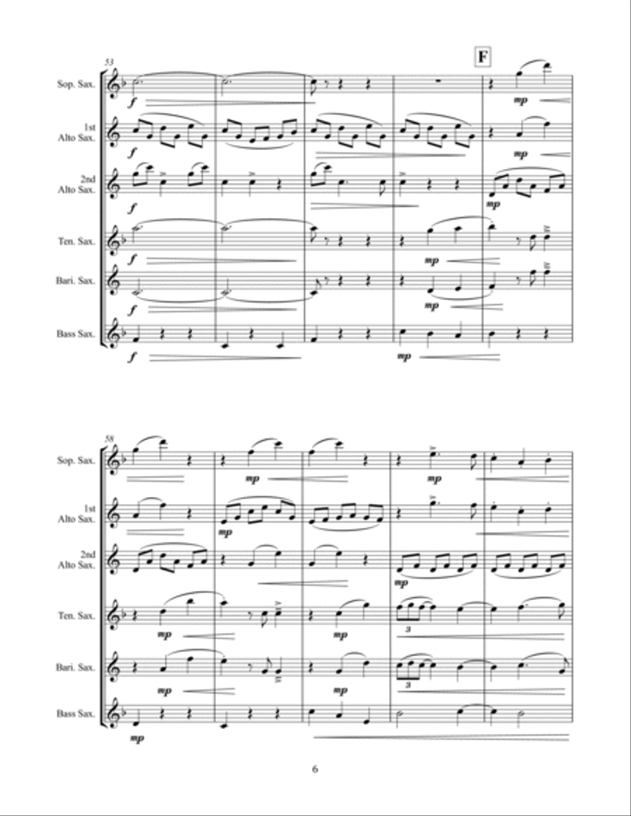Dancing Devil (Saxophone Quintet) Saxophone Quintet scores gallery preview page 6