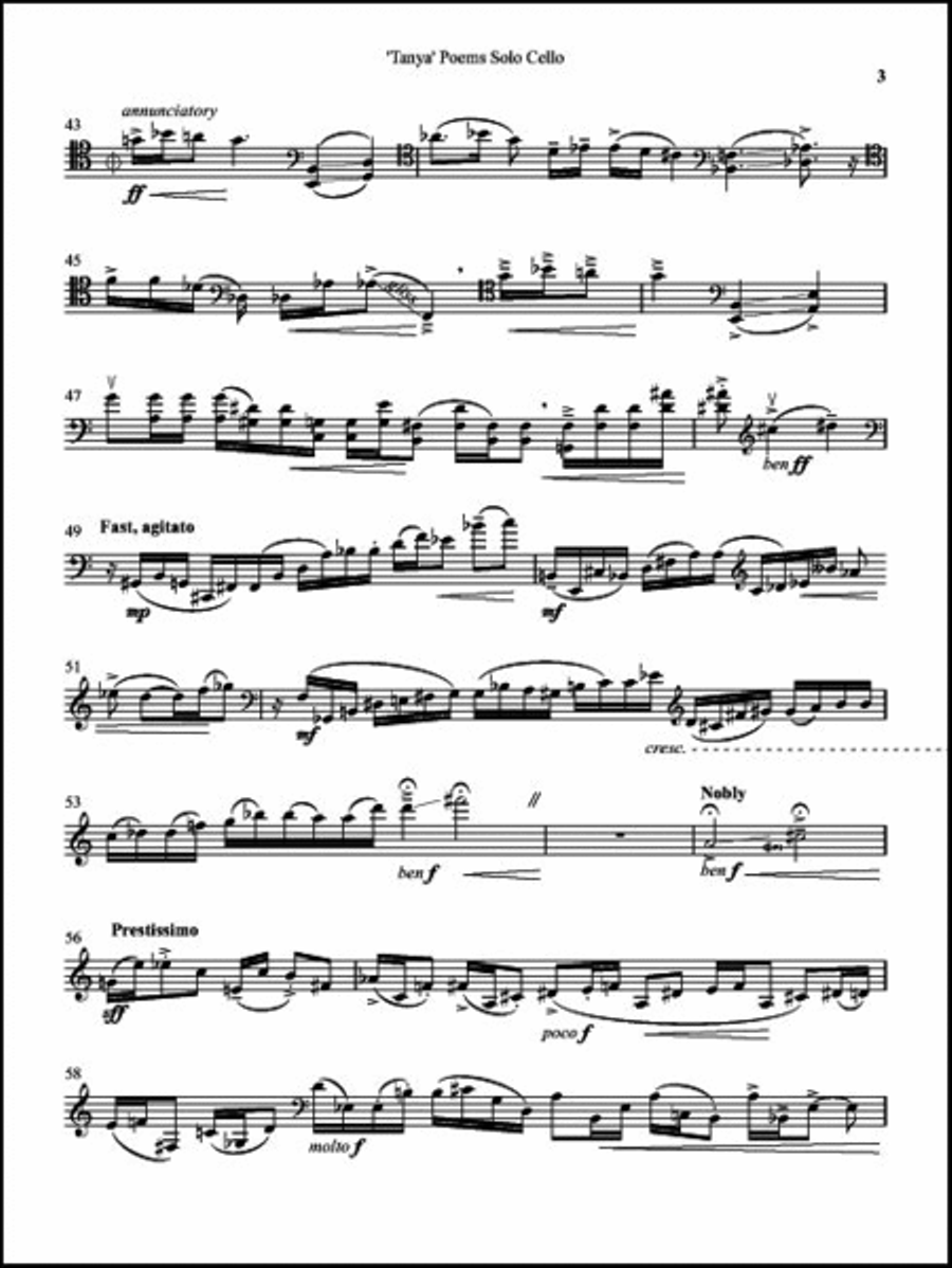 Tanya Poems Cello Solo scores gallery preview page 5