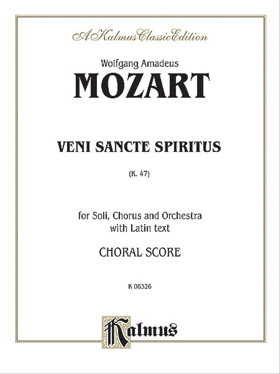 Veni Sancte Spiritus, K. 47 4-Part scores gallery preview page 1