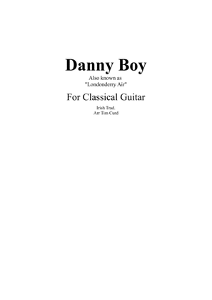 Book cover for Danny Boy for Classical Guitar