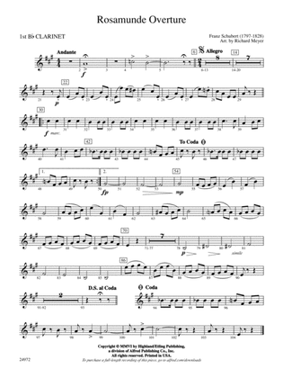 Rosamunde Overture: 1st B-flat Clarinet