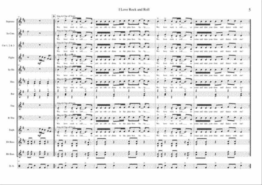 I Love Rock 'N Roll Small Ensemble scores gallery preview page 5
