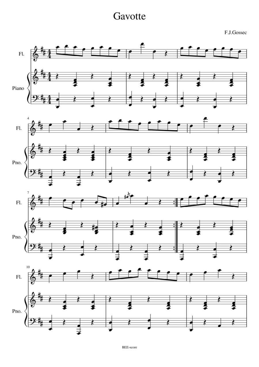 Gavotte - gossec Gavotte - gossec Large Ensemble scores gallery preview page 1