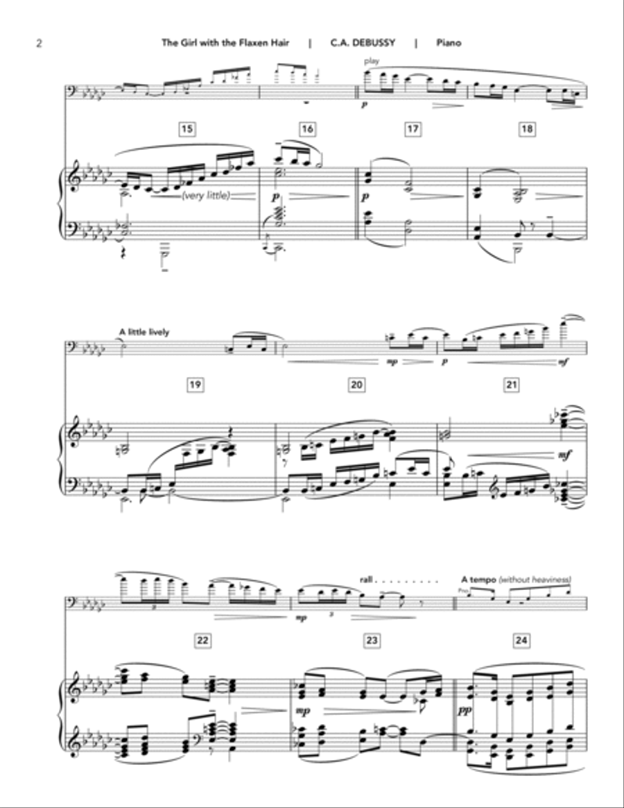 La Fille aux Cheveux de Lin (The Girl with the Flaxen Hair) Piano scores gallery preview page 2
