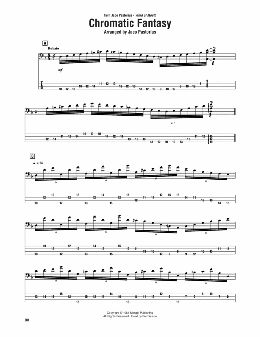 Chromatic Fantasy Guitar Tablature scores gallery preview page 1