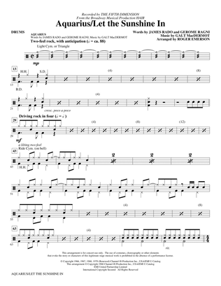 Aquarius / Let the Sunshine In (from the musical Hair) (arr. Roger Emerson) - Drums