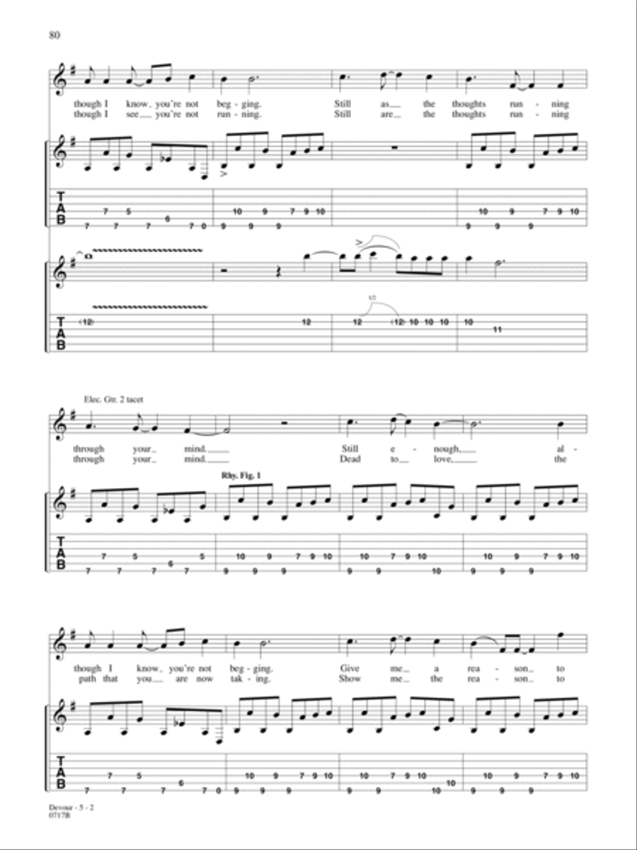 Devour Guitar Tablature scores gallery preview page 2