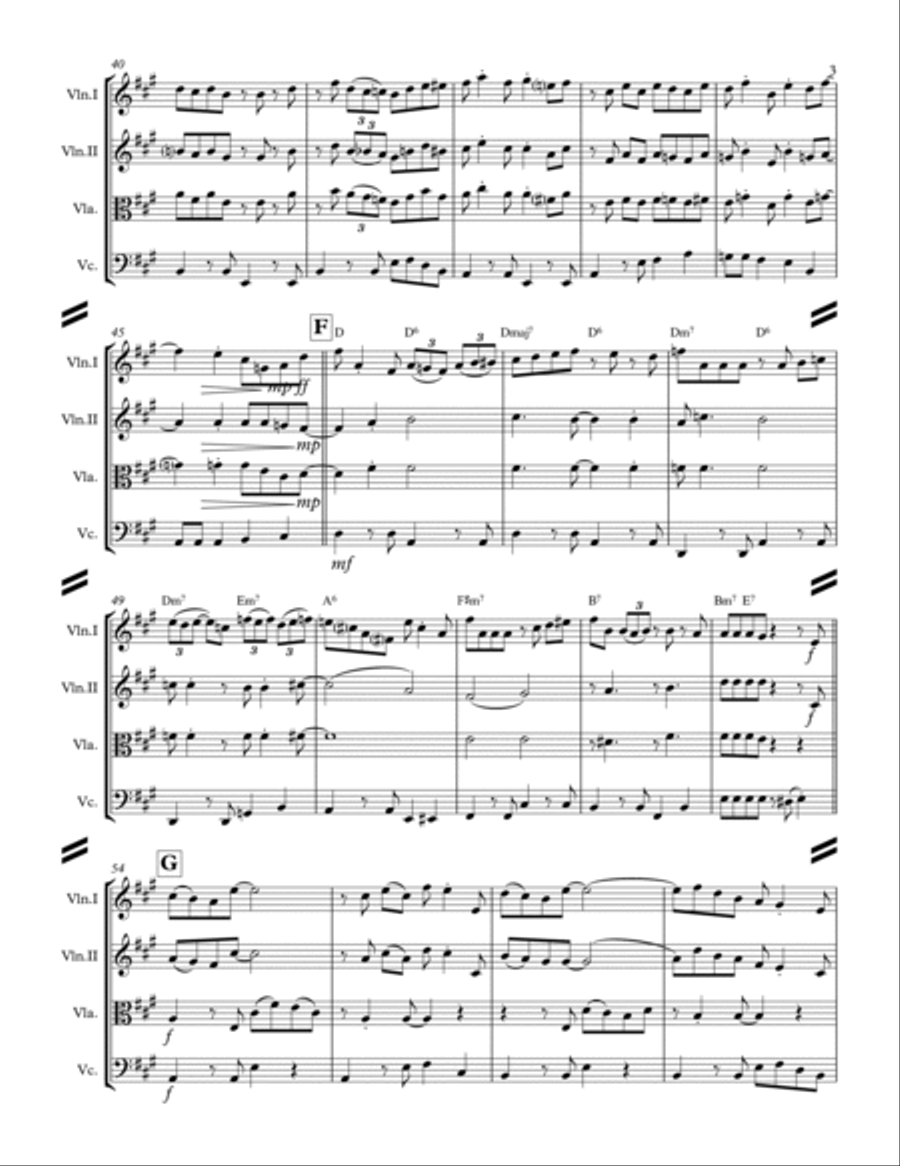 Baby, It's Cold Outside String Quartet scores gallery preview page 4