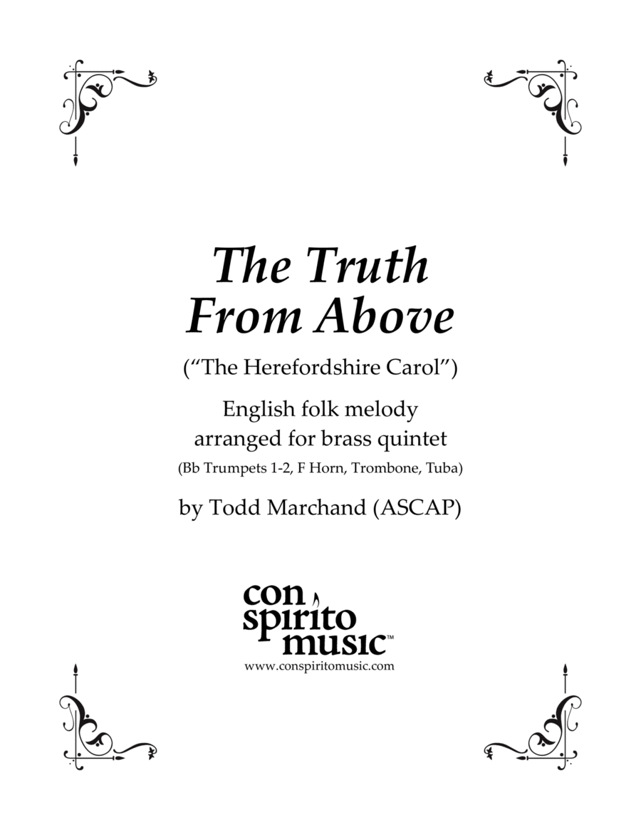 The Truth From Above - brass quintet Brass Quintet scores gallery preview page 1