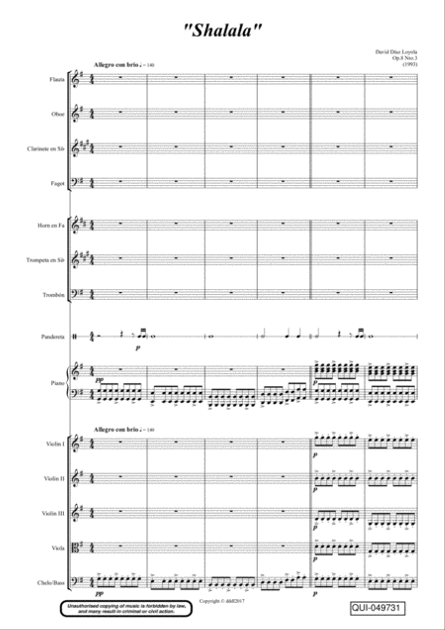 Shalala (Full Orchestra) Op.8 Nro.3