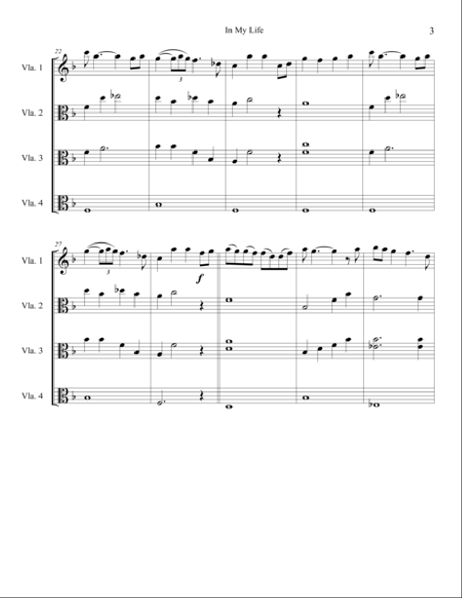 In My Life Viola scores gallery preview page 4