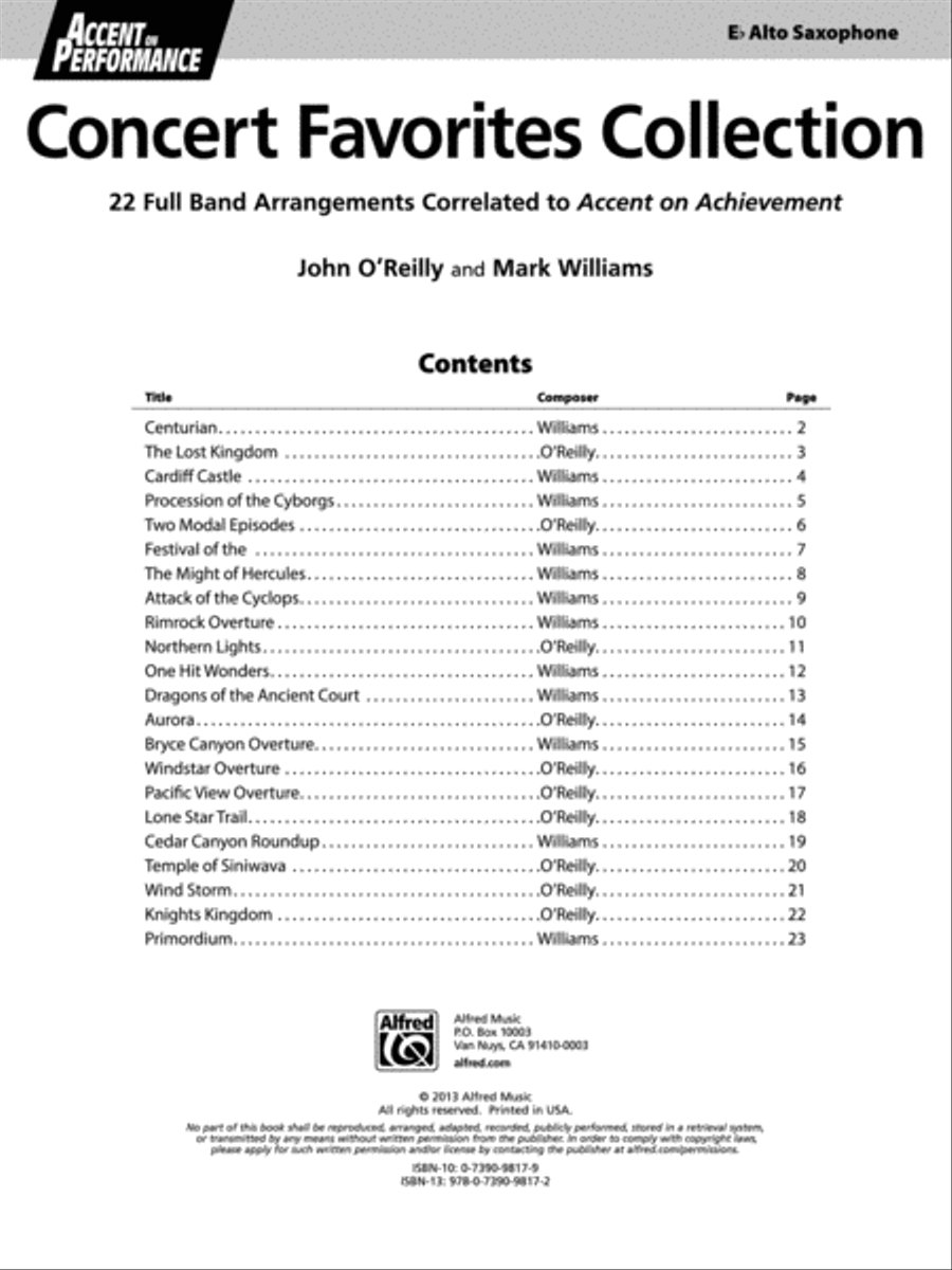 Accent on Performance Concert Favorites Collection Concert Band scores gallery preview page 2