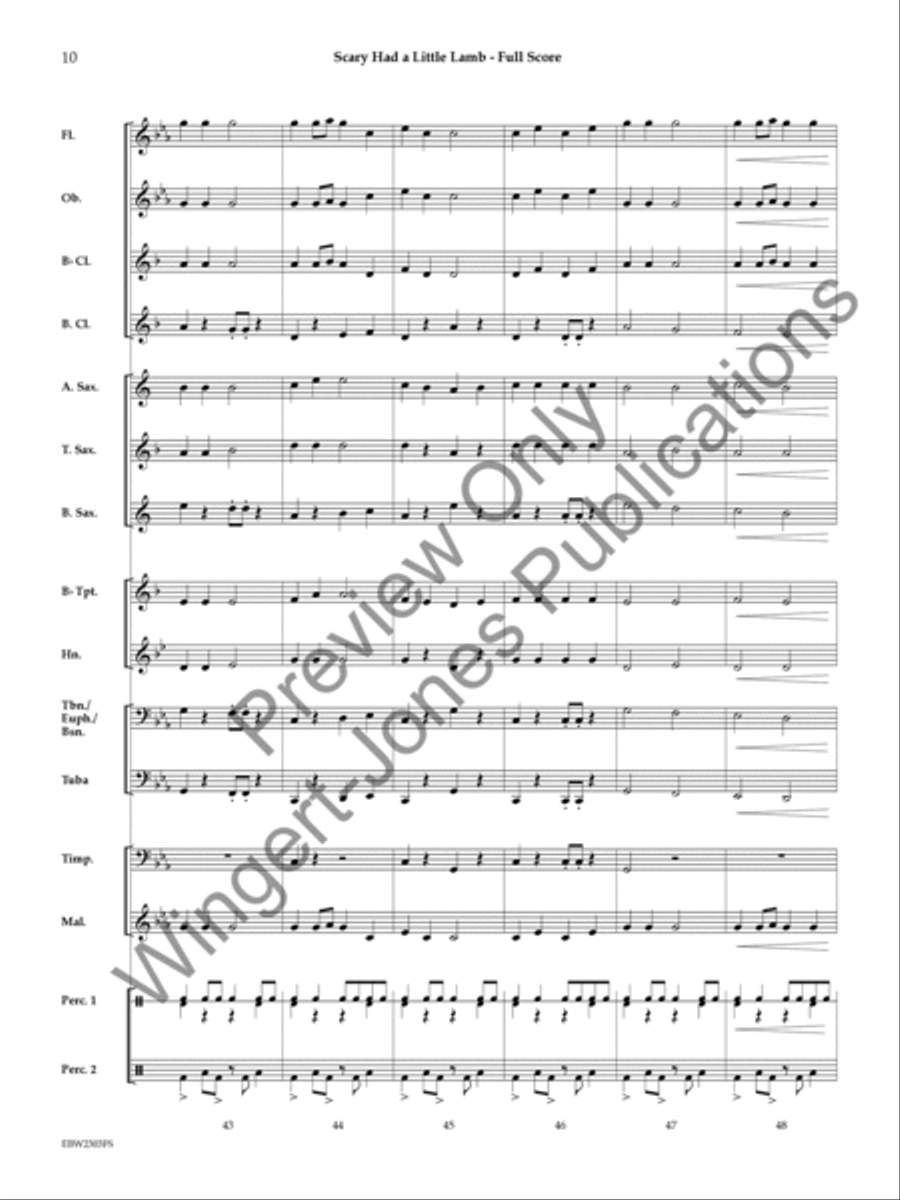 Scary Had a Little Lamb (Score) Concert Band scores gallery preview page 11