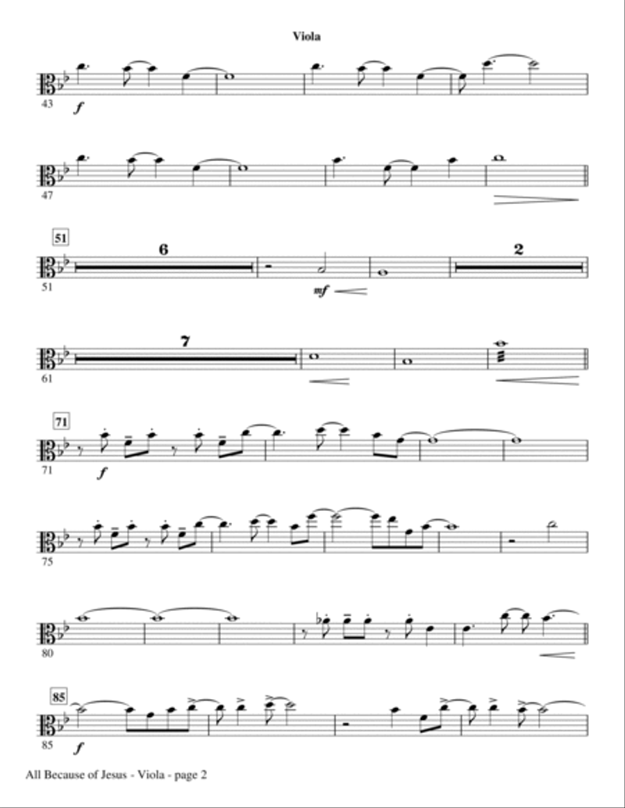 All Because Of Jesus - Viola Choir scores gallery preview page 2