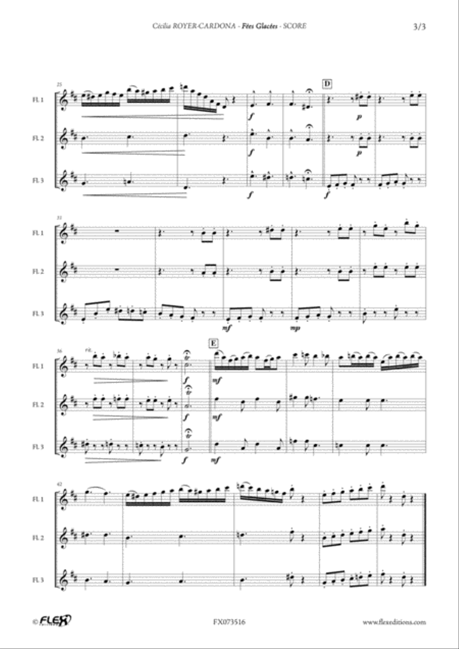 Fees Glacees Flute Trio scores gallery preview page 3