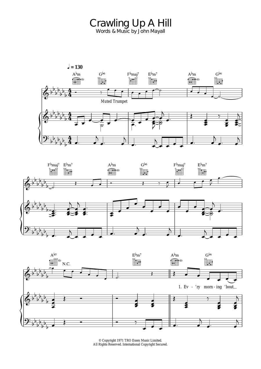 Crawling Up A Hill Acoustic Guitar scores gallery preview page 1