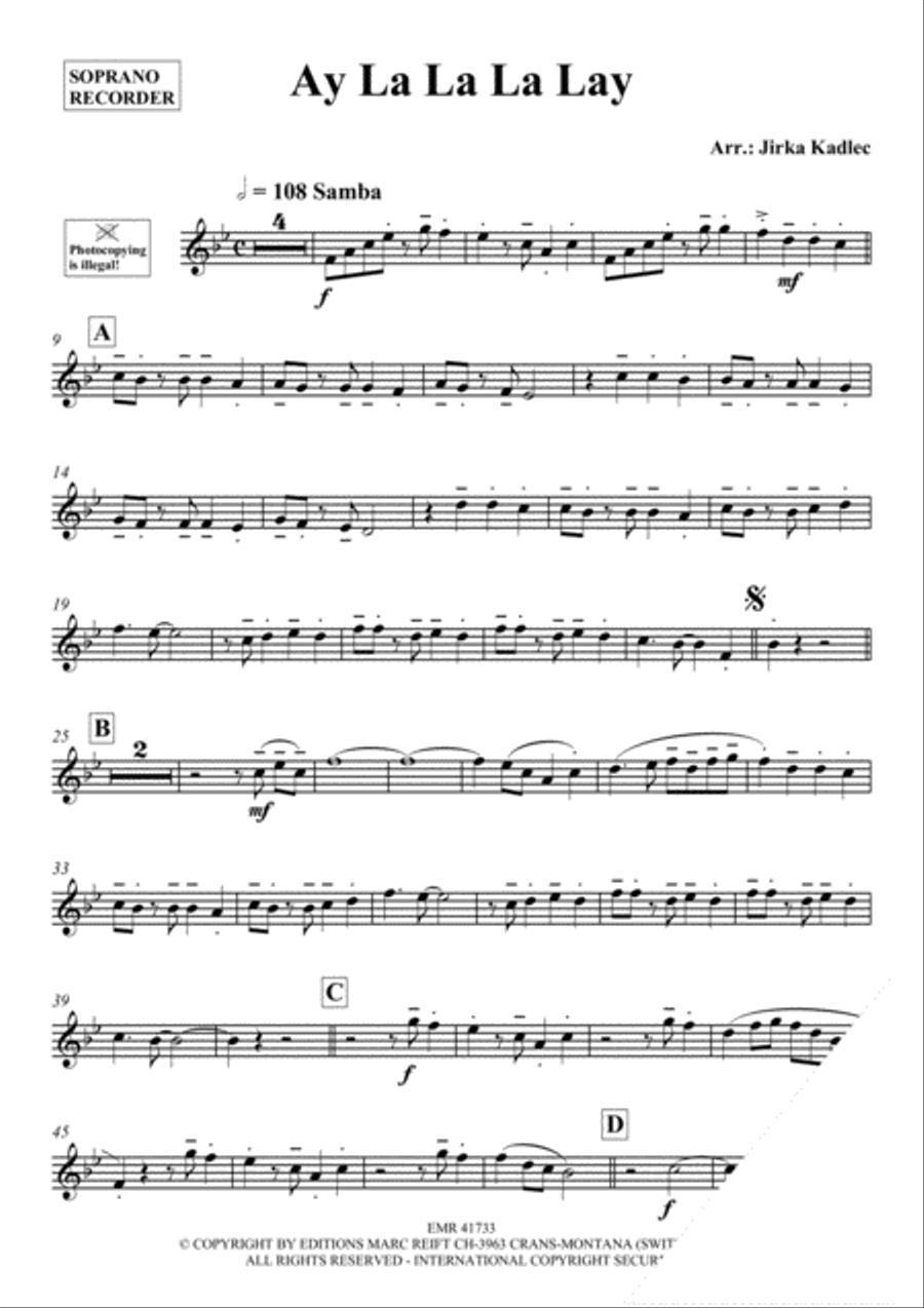 Ay La La La Lay Soprano Recorder scores gallery preview page 3