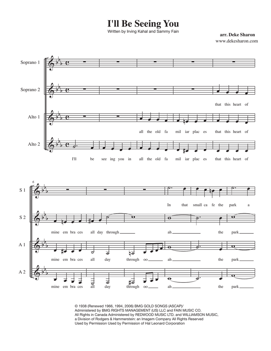 I'll Be Seeing You SA scores gallery preview page 1