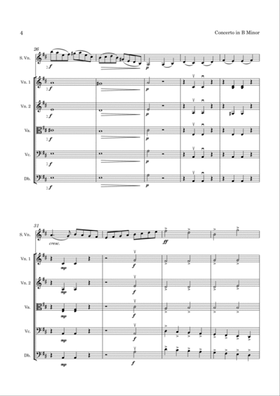 Violin Concerto in B minor Violin Concerto in B minor String Orchestra scores gallery preview page 5