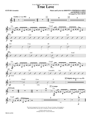 Book cover for True Love (from Frozen: the Broadway Musical) (Arr. Mac Huff) - Guitar