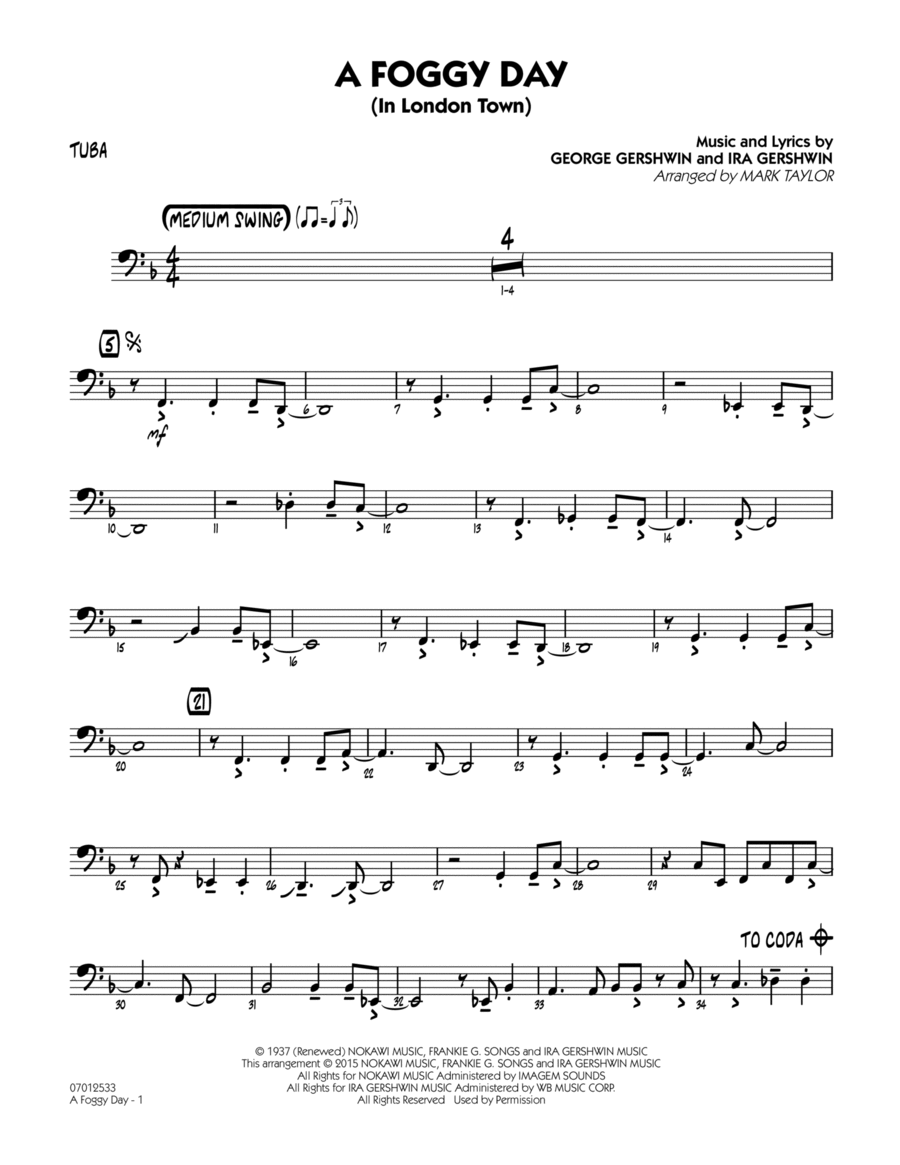 A Foggy Day (In London Town) - Tuba Tuba scores gallery preview page 1