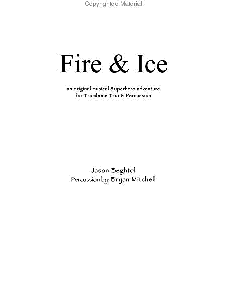 Fire & Ice for Trombone Trio & Percussion image number null