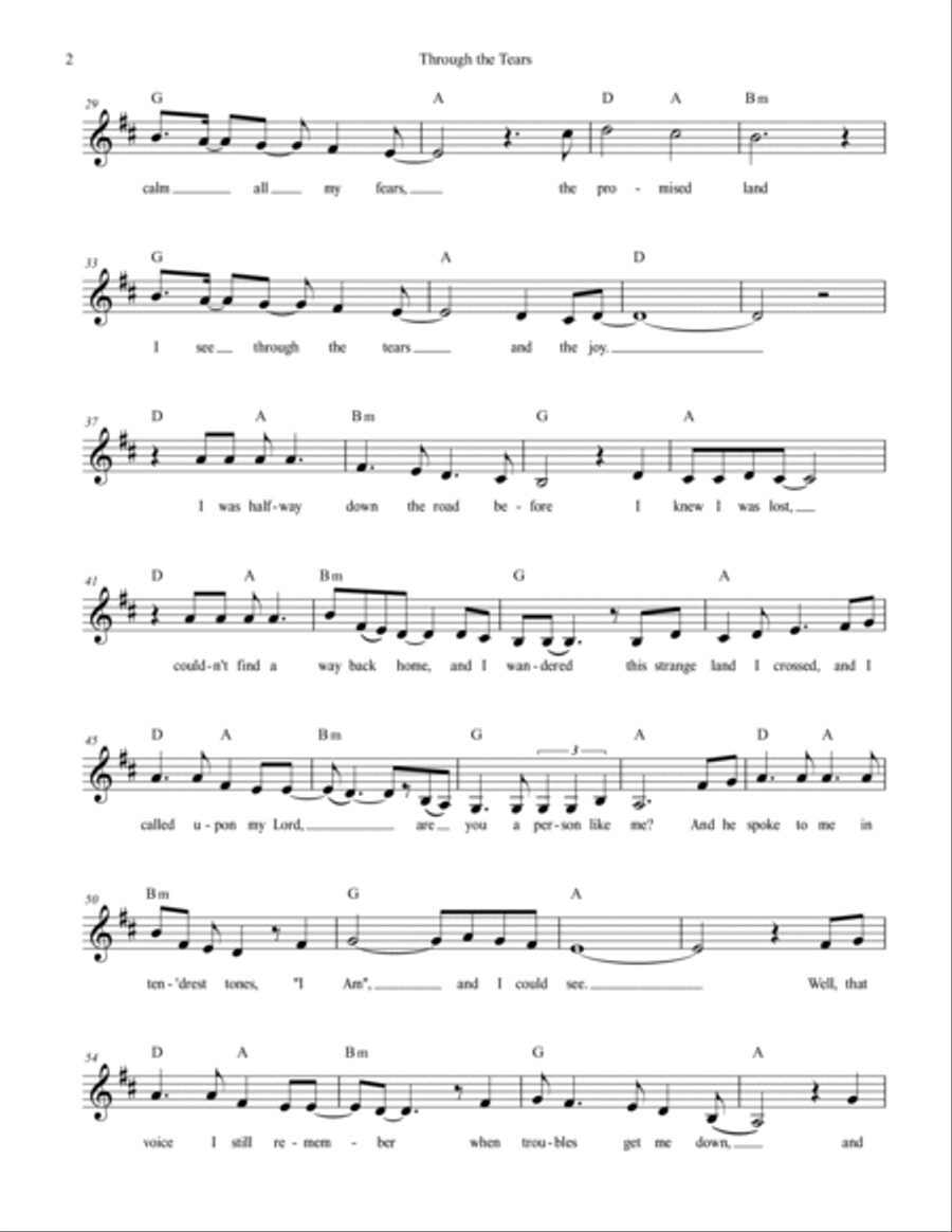 Through the Tears Through the Tears Guitar scores gallery preview page 2