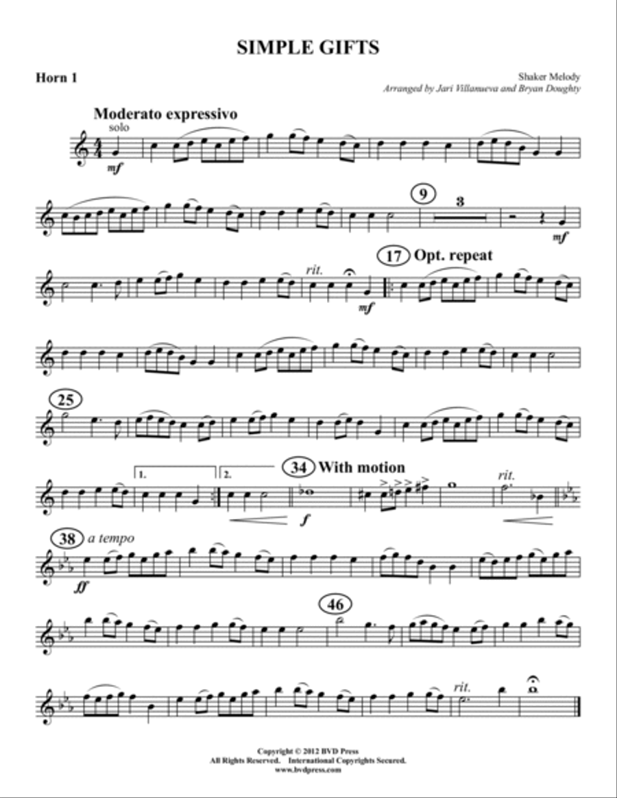 Simple Gifts Simple Gifts Horn scores gallery preview page 3