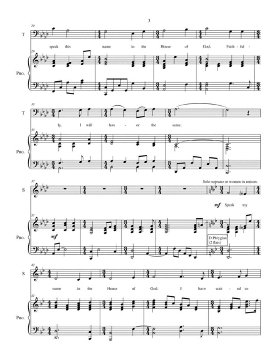 Speak My Name - Soprano/Tenor duet with piano accompaniment Choir scores gallery preview page 4
