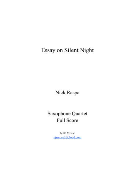 Essay on Silent Night (sax quartet - SATB) image number null