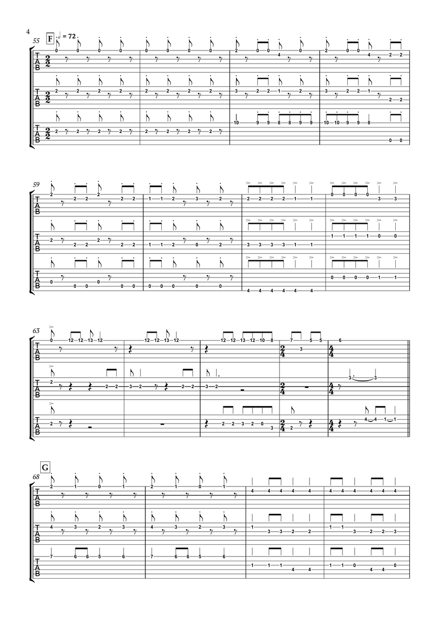Bohemian Rhapsody Bohemian Rhapsody Guitar Tablature scores gallery preview page 5