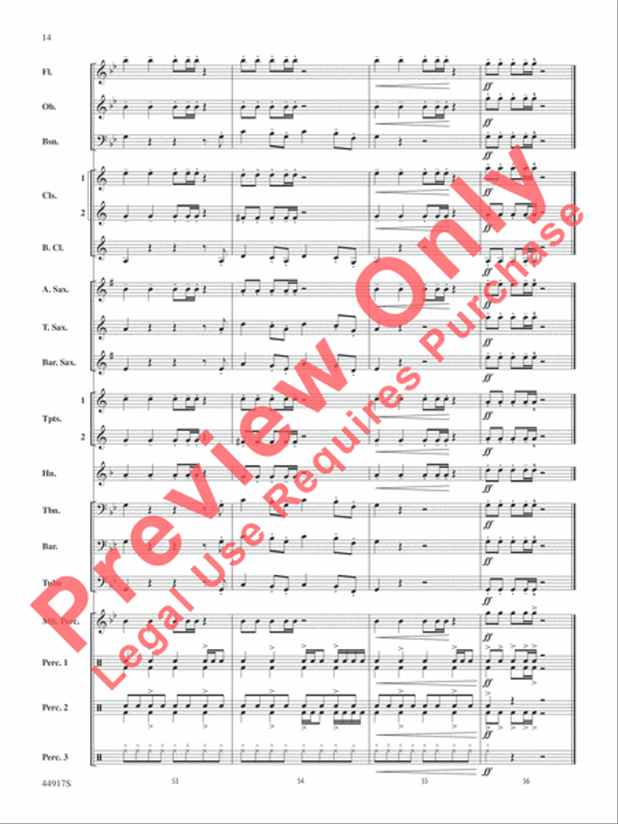Uptown Funk Concert Band scores gallery preview page 28