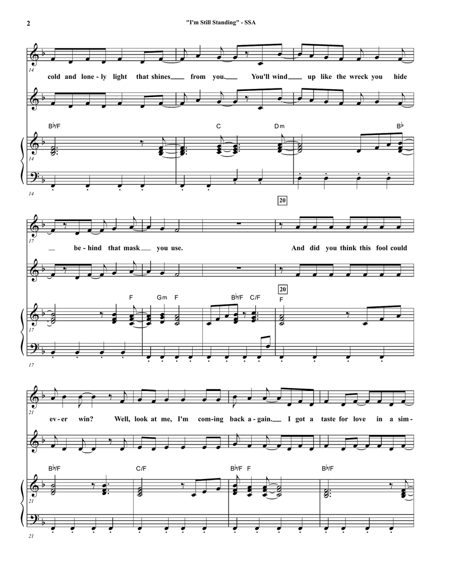 I'm Still Standing SSA scores gallery preview page 2