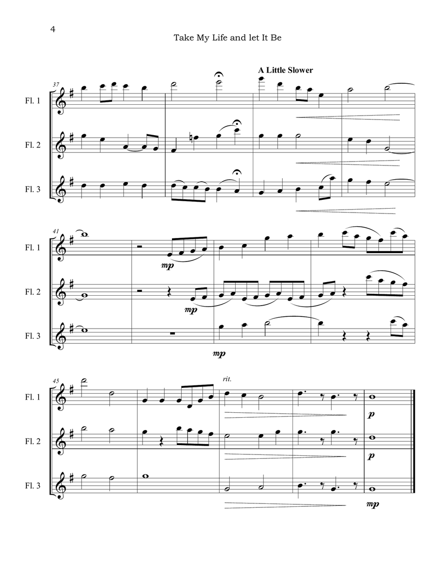 Take My Life and Let It Be Woodwind Trio scores gallery preview page 4