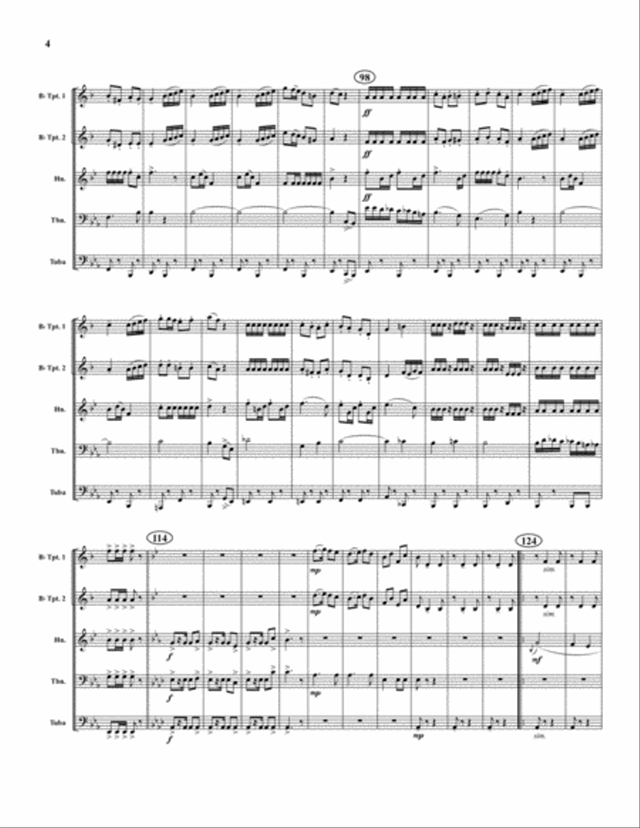 Florentiner March Brass Quintet scores gallery preview page 4