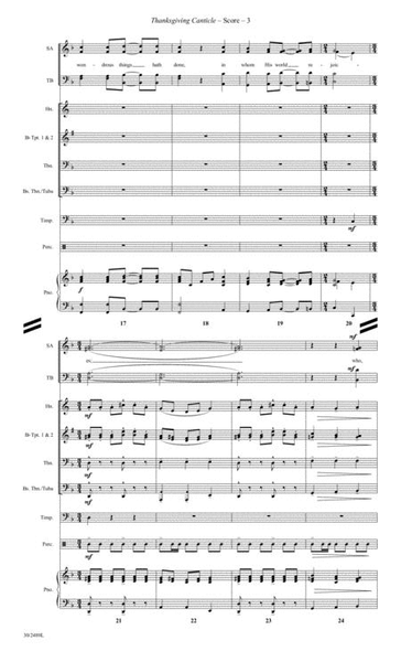 Thanksgiving Canticle - Brass and Percussion Score and Parts