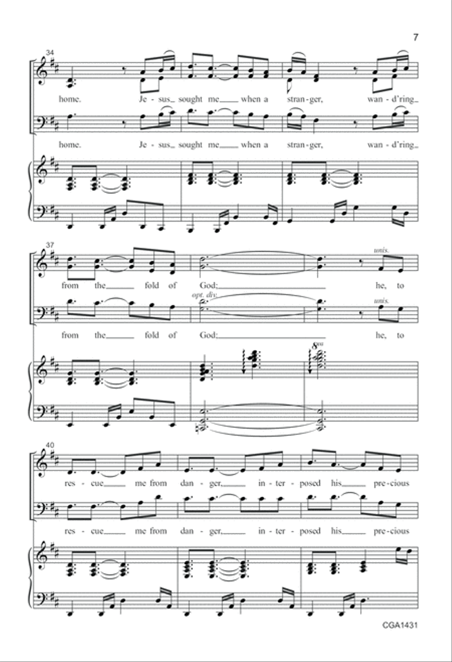 Come, Thou Fount of Every Blessing 3-Part scores gallery preview page 6