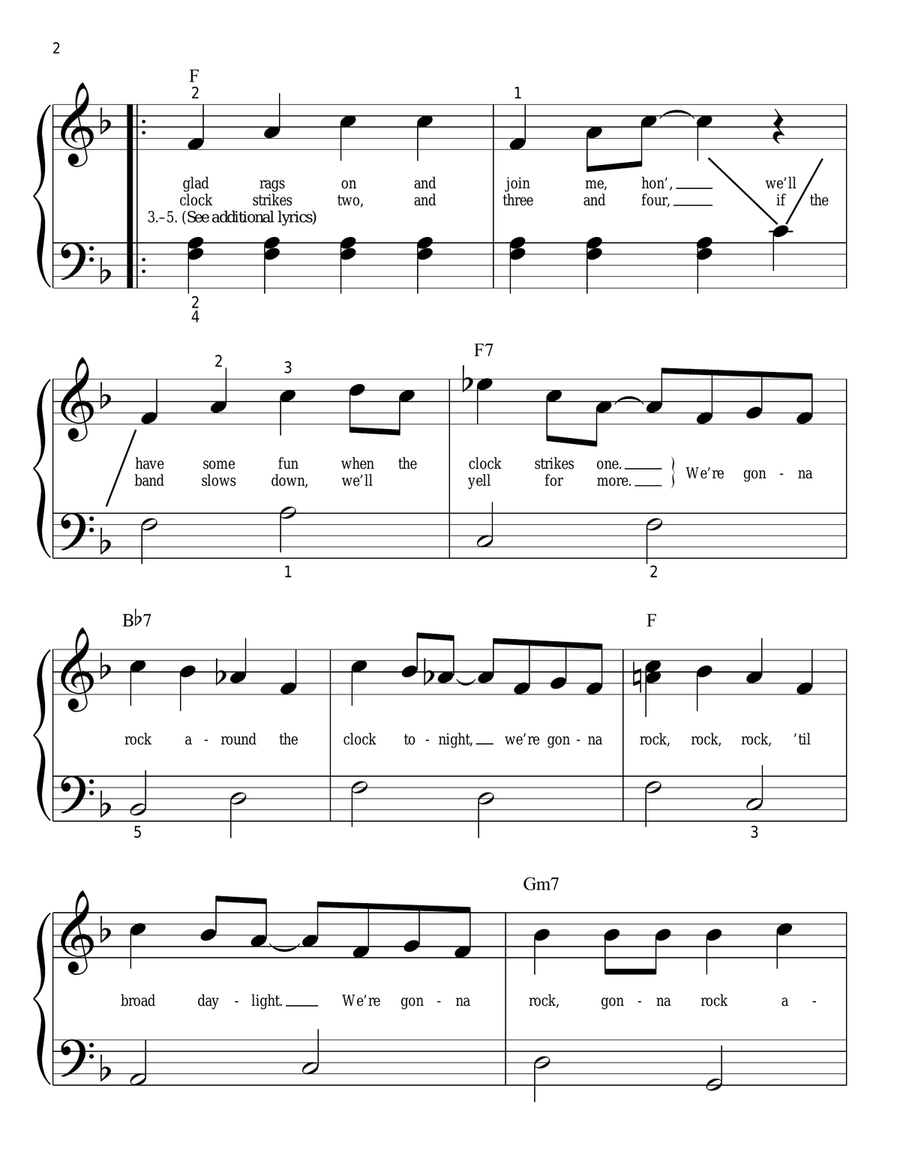 Rock Around The Clock Easy Piano scores gallery preview page 2